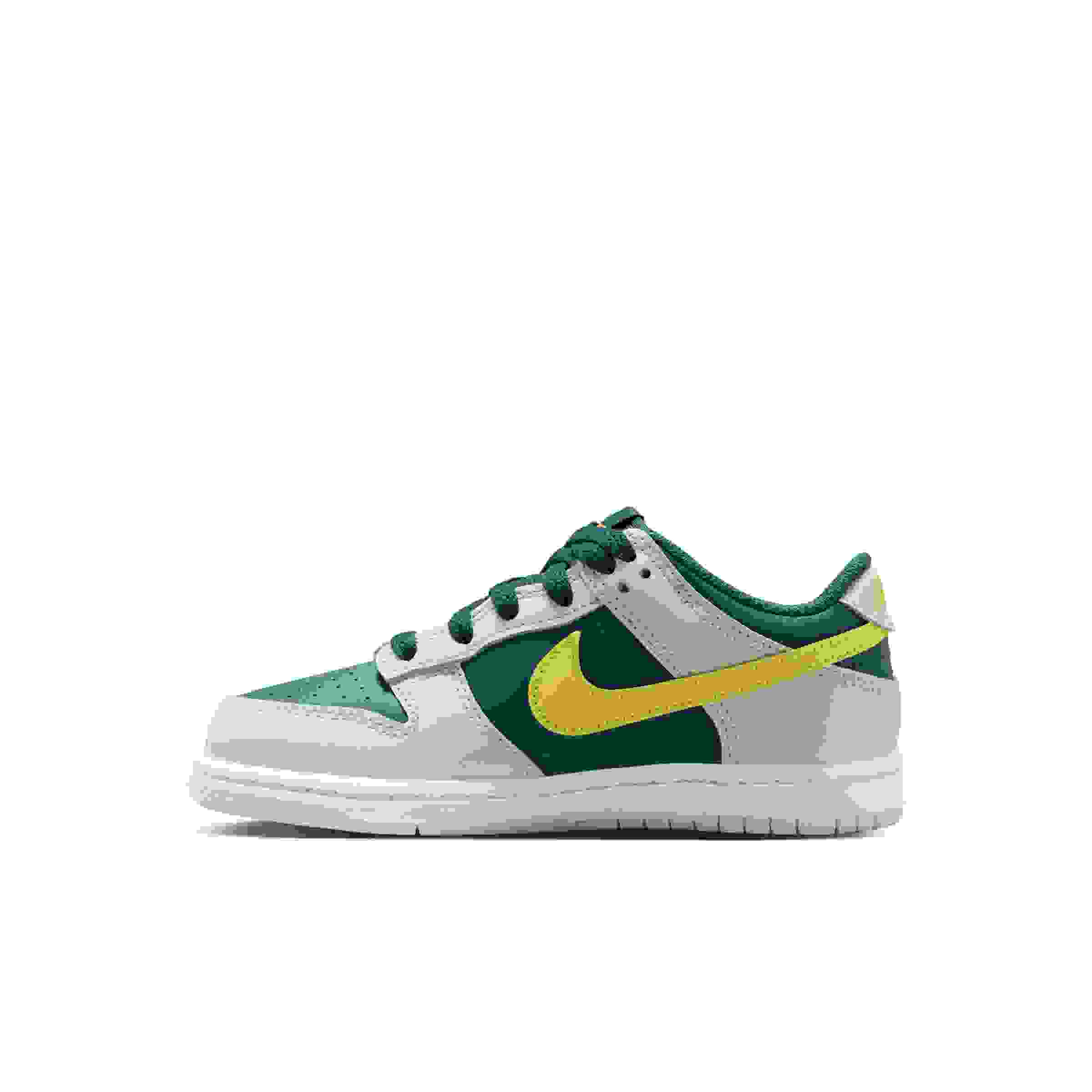 Nike Dunk Low Preschool Boys' "Dark Teal Green/Dark Teal Green/White/Sonic Yellow" Shoe